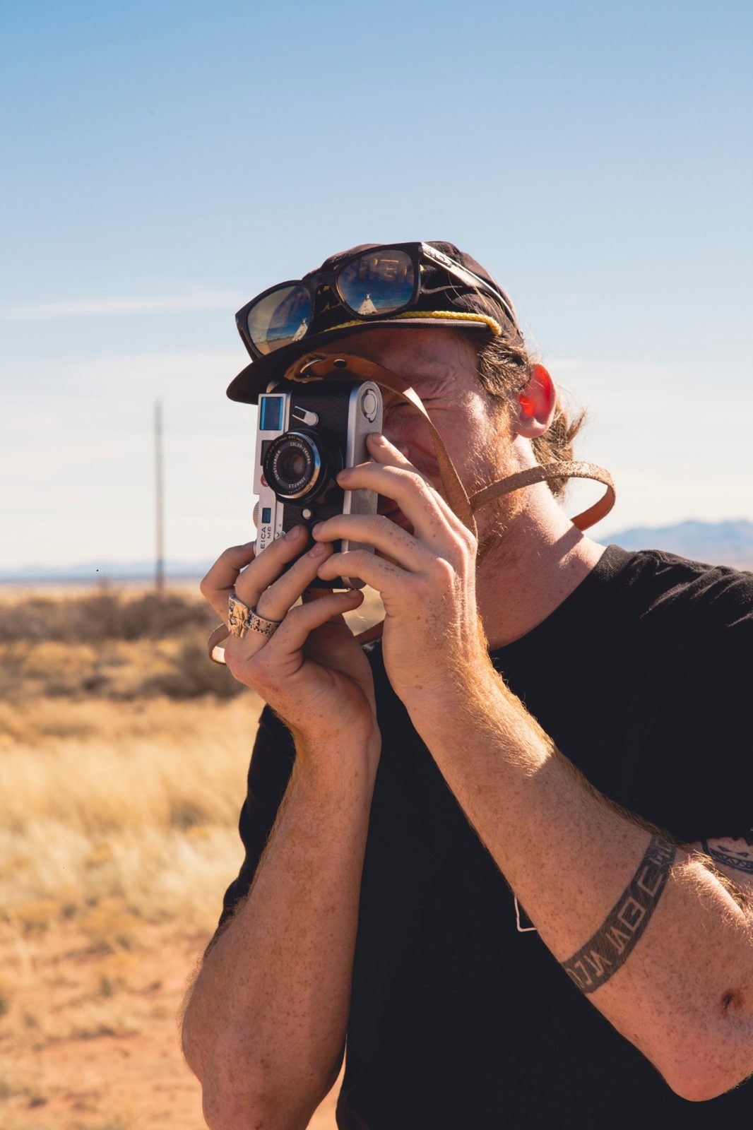 Austin shooting with a film rangefinder camera in the desert